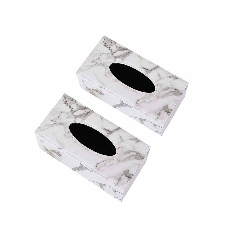 2x PU Leather Tissue Box Case Cover Paper Napkin Holder Home Office Decor
