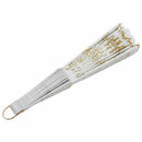 Chinese Dance Party Wedding Lace Flower Folding Hand Held Flower Fan (white F5R6