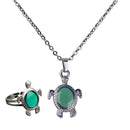 Mood Temperature Color Change Jewelry Turtle Thermochromic Necklace  Set