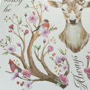 sika deer head flowers wall stickers wall decals kids home decor removable 3c