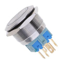 25mm Waterproof Stainless Steel 12V LED Momentary Push Button Switch Green