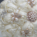 24Cm Gorgeous Crystal Ivory Wedding Bouquet Brooch Bowknot Wedding Decorati