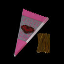 100Xcolorful cone shape cellophane bags candy sugar popcorn flower packing bagBX