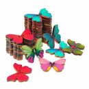 Bulk 100Pcs Mixed Butterfly Shape Wooden Sewing Buttons Scrapbooking 2 Holes