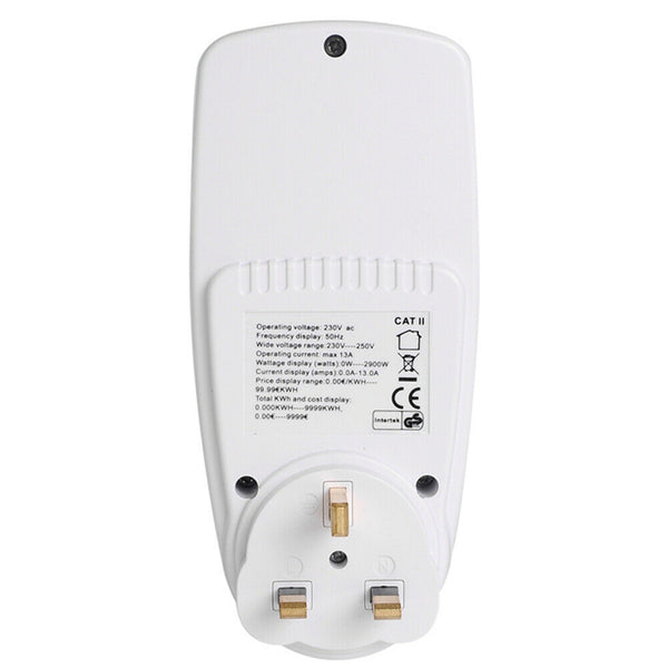 Plug in Power Meter Electricity Analyzer Monitor Voltage Wattmeter (UK) A#S