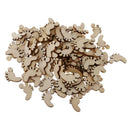 100pcs Unfinished Wood Footprint Cutout Pieces for DIY Crafts Scrapbooking