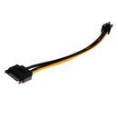 5Piece 15-pin SATA Power to 6pin Adapter Cable Y-splitter Cord for Video Card