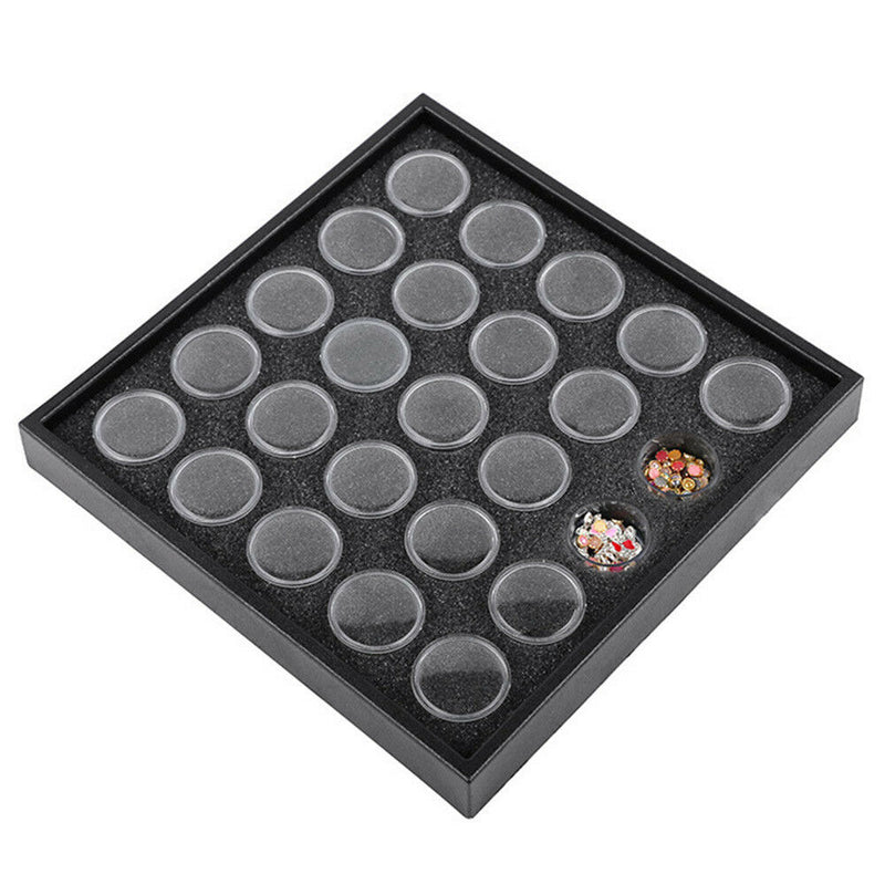 25Pots Empty Box Nail Art Rhinestone Storage Case Holder Box Gems Display Tool