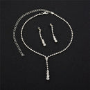 1Set Wedding Bridal Rhinestone Crystal Necklace Drop Earrings Jewelry Chic BX
