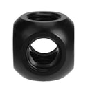 G1/4 Inner Thread 4 Way Water Tube Connector Ball Shaped Adapter(Black)