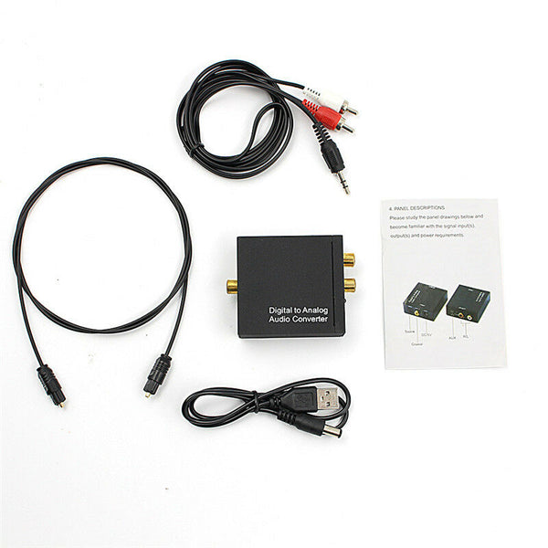 3.5mm Digital Coaxial Toslink Optical to Analog L/R RCA Audio Converter AdapterJ