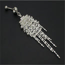 Hot New Crystal Tassel Dangle Navel Belly Button Ring Bar Body Piercing Jewelry