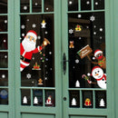 Cartoon Christmas Stickers Window Showcase Santa Clause Snowman Shop Bar D NT3C