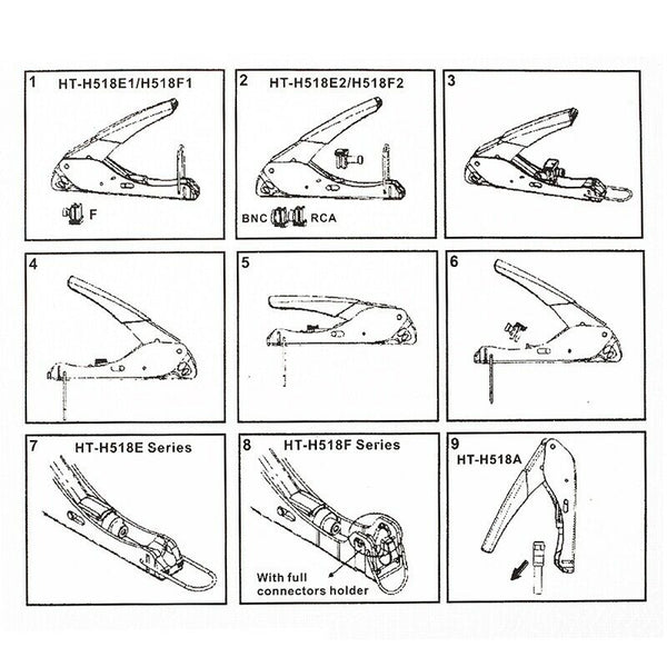 1 Set Coaxial Cable Wire Stripper Rg6/Rg59 F Compression 20Pcs Connector To
