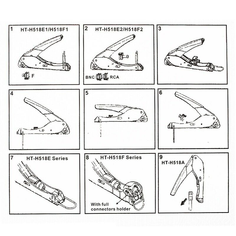 1 Set Coaxial Cable Wire Stripper Rg6/Rg59 F Compression 20Pcs Connector To