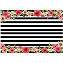 7x5ft photography backdrops Black and white stripe watercolor pink flower b P3D6