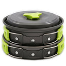 Outdoor 10Pcs Camping Cookware Portable Cooking Equipment Mess Kit Bowls Ba