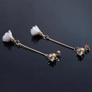 Cute Cloth Flower Long Simple Trendy Alloy,Cloth,Zircon Long Tassel Danglin B9C1