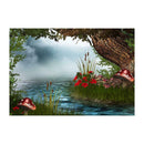 Riverside Mushroom 5D DIY Full Drill Painting Embroidery Kit Needlework Set