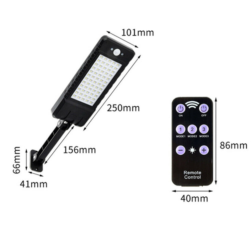 Solar Light PIR Motion Sensor IP65 Outdoor Yard Wall Dimmable Lamp (60LED) A