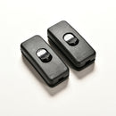 2pcs black Room Indoor AC 250V 2A Single Pole On/Off in Line Cord Switch JR
