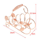 Wine Rack Champagne Bottle Bracket Holder for Dinner Table Decor Pink Golden