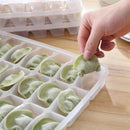 2pcs 21 Grid Fresh-keeping Plastic Storage Box Single Layer Dumpling Sushi Box