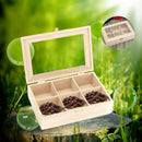 6 Compartments Tea Box Natural Wood Tea Bag Durable Jewelry Organizer Stora