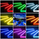 Vehicle LED Strip Remote Control Multi Color Glow Car Interior Light USB Port