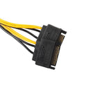 2pcs Dual 15Pin SATA Male To PCIe 8Pin(6+2) Male Video Card Power Cable