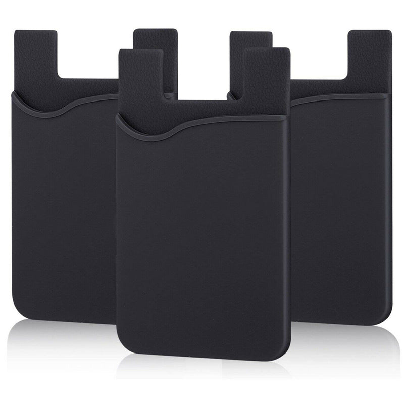 Adhesive Phone Wallet, [3 Pack] Ultra Thin Stick-on Silicone Credit Card Ho E4I1