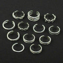 12Pcs/SET Fashion Retro Jewelry Adjustable Open Toe Ring Finger Foot_Rings G5U2