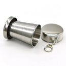 1*Telescopic Collapsible Shot Glass Key Rings Emergency Tool Stainless Steel
