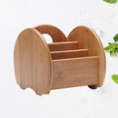 3 Grid Bamboo Remote Control Storage Box Stationery Headphone Cable Cell Ph T9X4