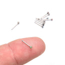 10pcs Crystal Rhinestone Nose Ring Bone Stud Stainless Body Piercing Jewelry FT