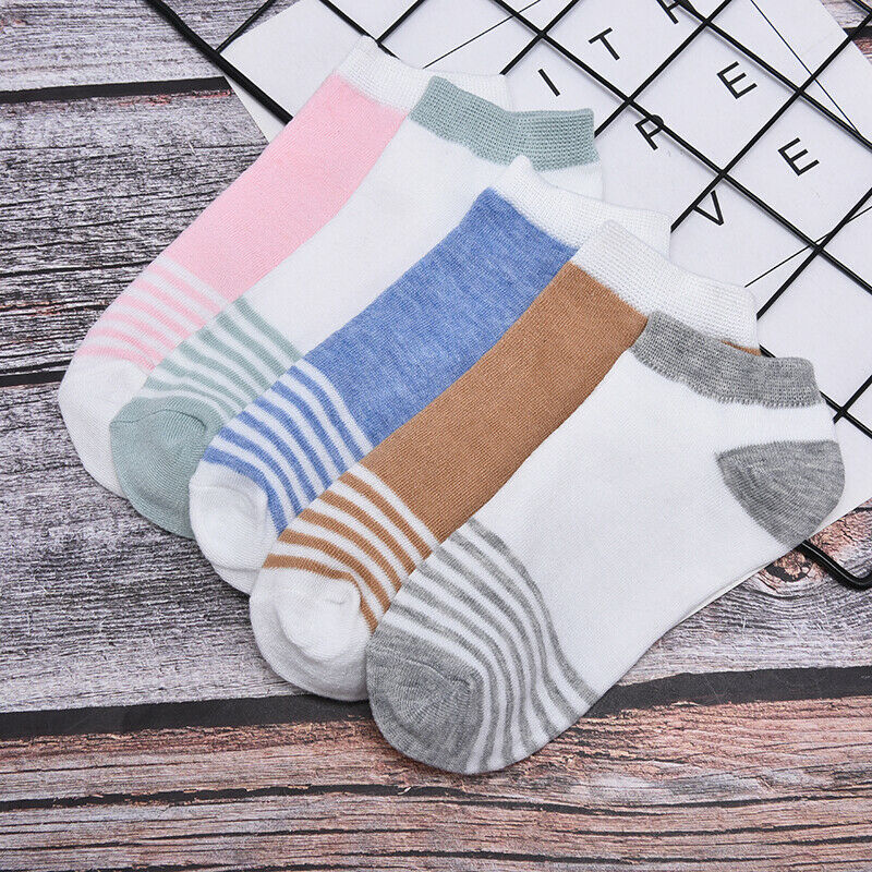 Women Strips Comfortable Cotton Sock Slippers Short Ankle  OZ