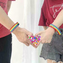 Minimalistischer Regenbogen Lesben Armband Weben Paar Freundschaftsarmband A6N5
