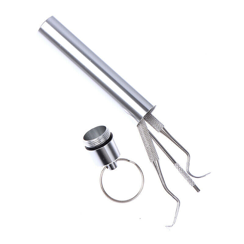 1 Set Stainless Steel Portable Toothpick Tooth Hook Teeth Clean Tool Dental  Hn