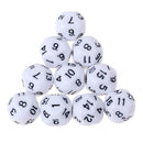 10pcs/Set For TRPG Game   D&D 16 Sided Acrylic Dice White