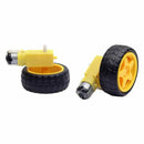 2Pcs Plastic Tire Wheel with Gear Motor Dual Shaft for Smart Car Robot Ardu