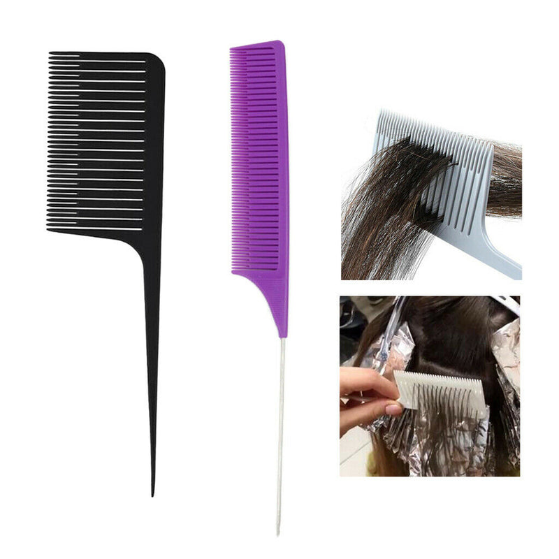 2pcs New Fine&Wide Tooth Sectioning Weave Highlight Foiling Hair Combs Comb
