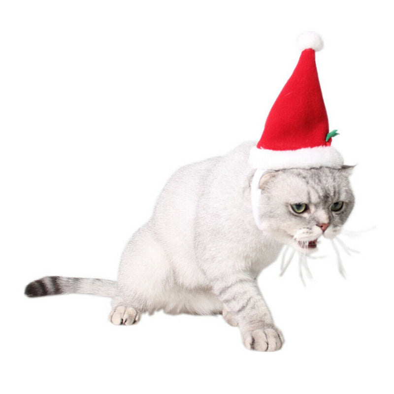 Christmas Pet Cat Dog Santa Hat Xmas Pet Puppy Dogs Headwear Costumes Photo Prop