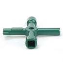 Multi-function Universal Cross Triangle Key Wrench Gas Cabinet Tool (Green)