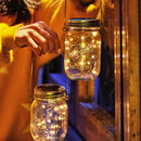 Solar Mason Jar Light Retro Lamp String Garden Decor with Handle (20LED)