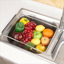 Stainless Steel Sink Dish Drainer, Vegetable Fruit Storage Basket, with