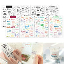 8 x English Color Print Diary Stationery Decoration Seal Notebook Sticke HXG