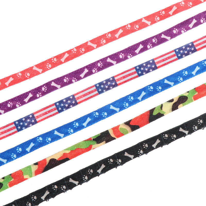 1CM Width Small Pet Dog Cat Print Rope Lead Leash Harness Adjustable Chest S Gw