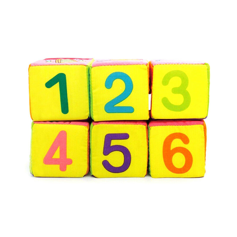 6pcs/set Cotton Baby Multifunctional Soft Magical Bell Rattle Blocks For Kids