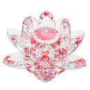 Large Crystal Lotus Flower Ornament with Gift Box, Feng Shui Decor Red
