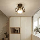 Industrial Ceiling Light Retro Metal Cage Iron Black, Pendant Light Fixture